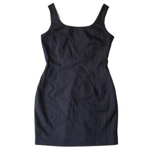 Alyn Paige Women Vintage Mini Dress size 4 US Sleeveless Square Neck Curvy Blue